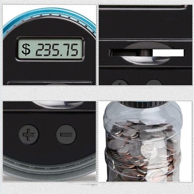 Dollar Money Saving Jar Clear Digital Piggy Bank Coin Saving