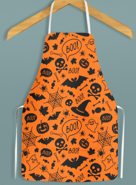 Halloween Apron Atmosphere Decoration Waist Pumpkin Kitchen