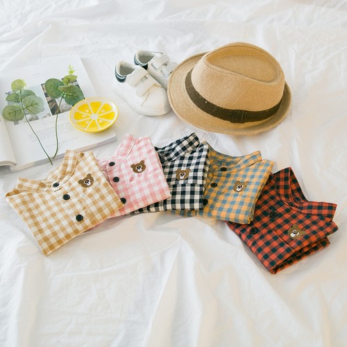 男女宝宝格子衬衫2023春装韩版小童棉质百搭上衣长袖婴儿3月-3岁