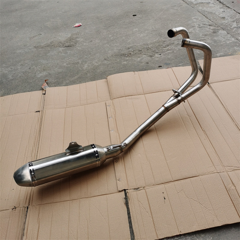 山洋地平线摩托车跑车配件R35双缸SY200公路趴赛不锈钢烟筒排气管