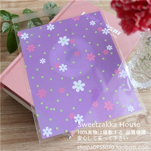 16*20CM紫底小花礼品包装袋 自粘袋 糖果袋 饰品袋 100个价