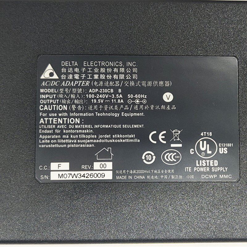 ASUS华硕g751J G752V/VS电源配接器19.5V11.8A 230W充电线大口针