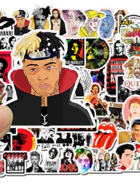 50pcs Rock Roll Music Retro Band Stickers Waterproof nirvan