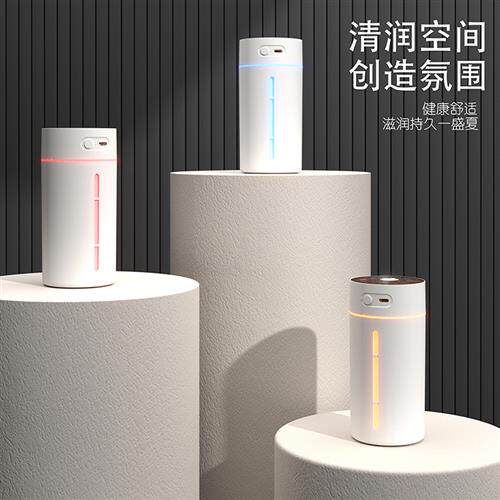 2023新款新款车载加湿器七彩投影灯迷你加湿器办公牀头空气净化us