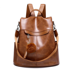 Leather Women theft Quality Anti Fashion High Backpacks