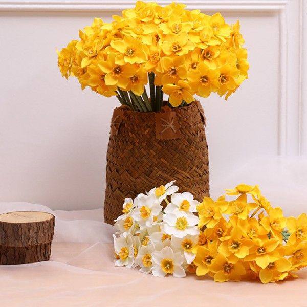 6Pcs/Bouquet Artificial Flower Daffodil Silk Flowers For