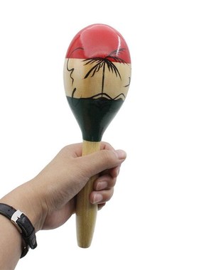 1 Pair Wooden Maracas Rumba Shakers Rattles Maraca Sand Hamm