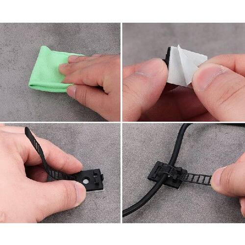 好货Cable Strap Ties Cable Management Clips Adjustable Nylon