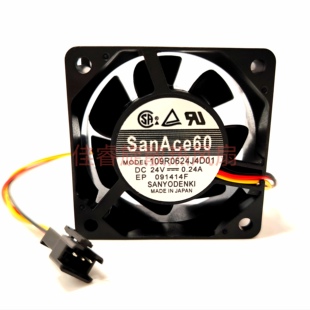 24V 6025 0.24A 6CM 变频器散热风扇 109R0624J4D01 厘米 三洋