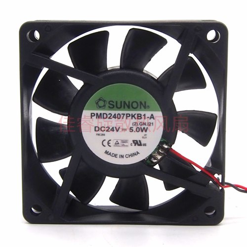 建准PMD2407PKB1-A DC24V 5.0W 7CM 2线印刷机变频器散热风扇
