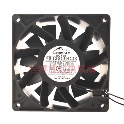 SNOWFAN全新YE12038H220 220V 4500转 机柜变频EC散热风扇 12038