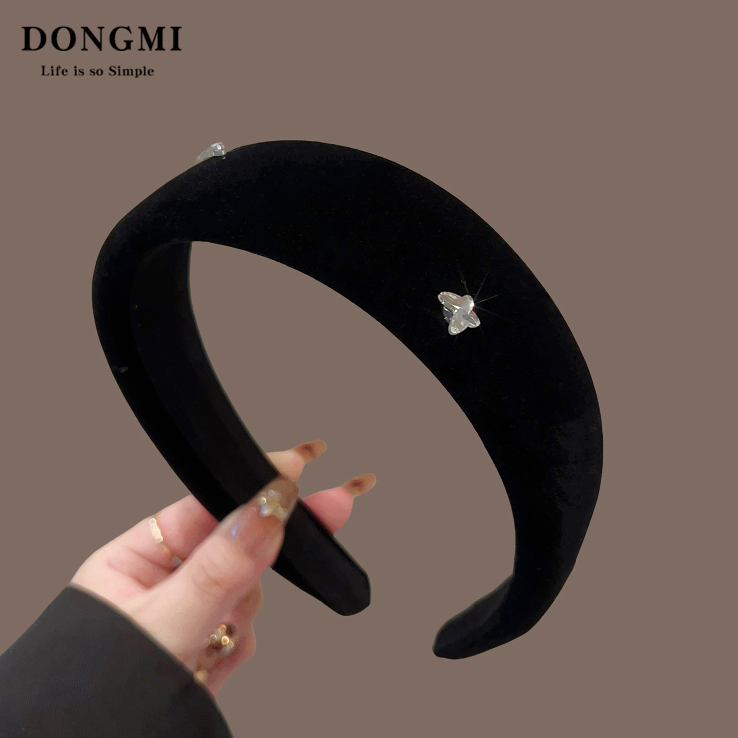 蝴蝶水钻丝绒发箍女2025新款高级感秋冬轻奢法式复古洗脸头箍头饰,饰品/流行首饰/时尚饰品新,发饰,淘宝优惠券,粉丝福利购,淘宝优惠卷