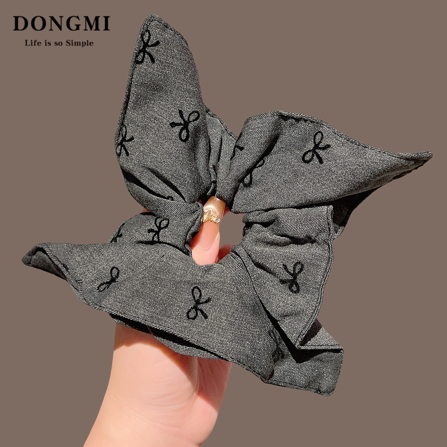 气质方巾蝴蝶结发圈女