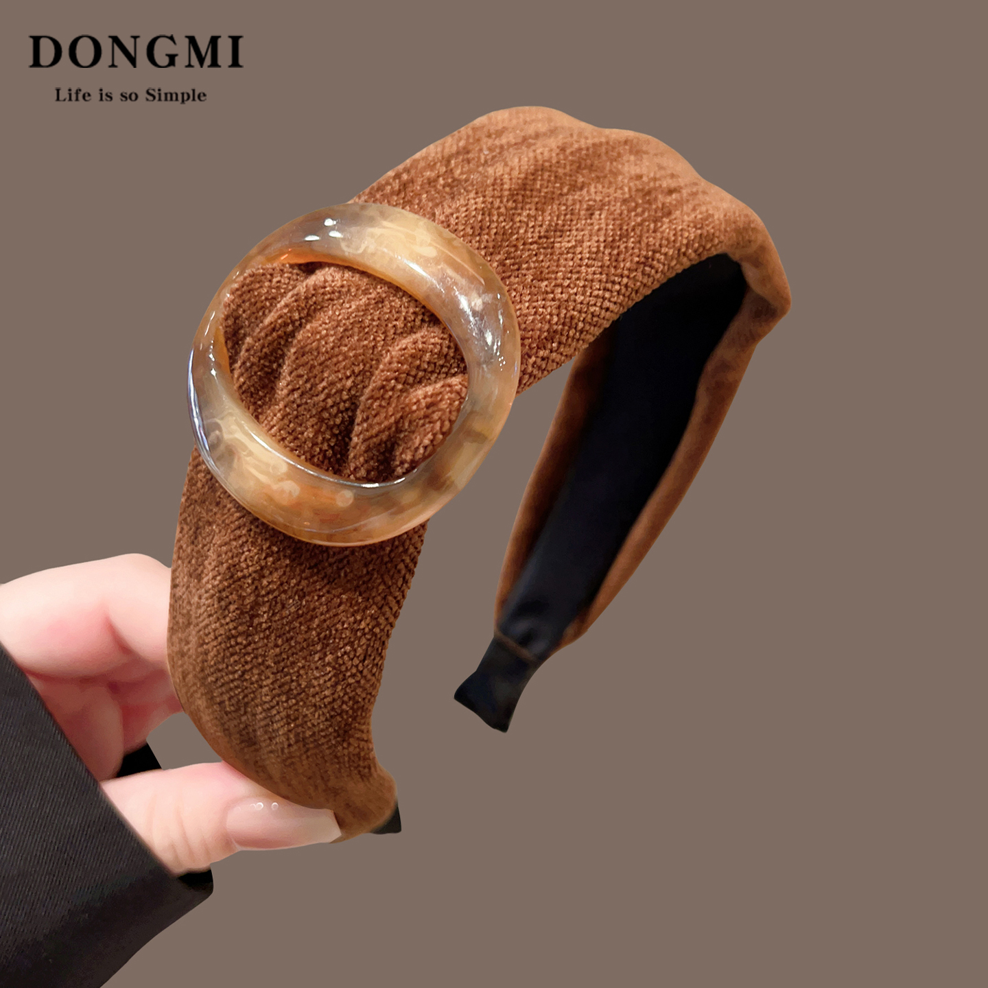 韩版秋冬美拉德圆环宽边发箍女