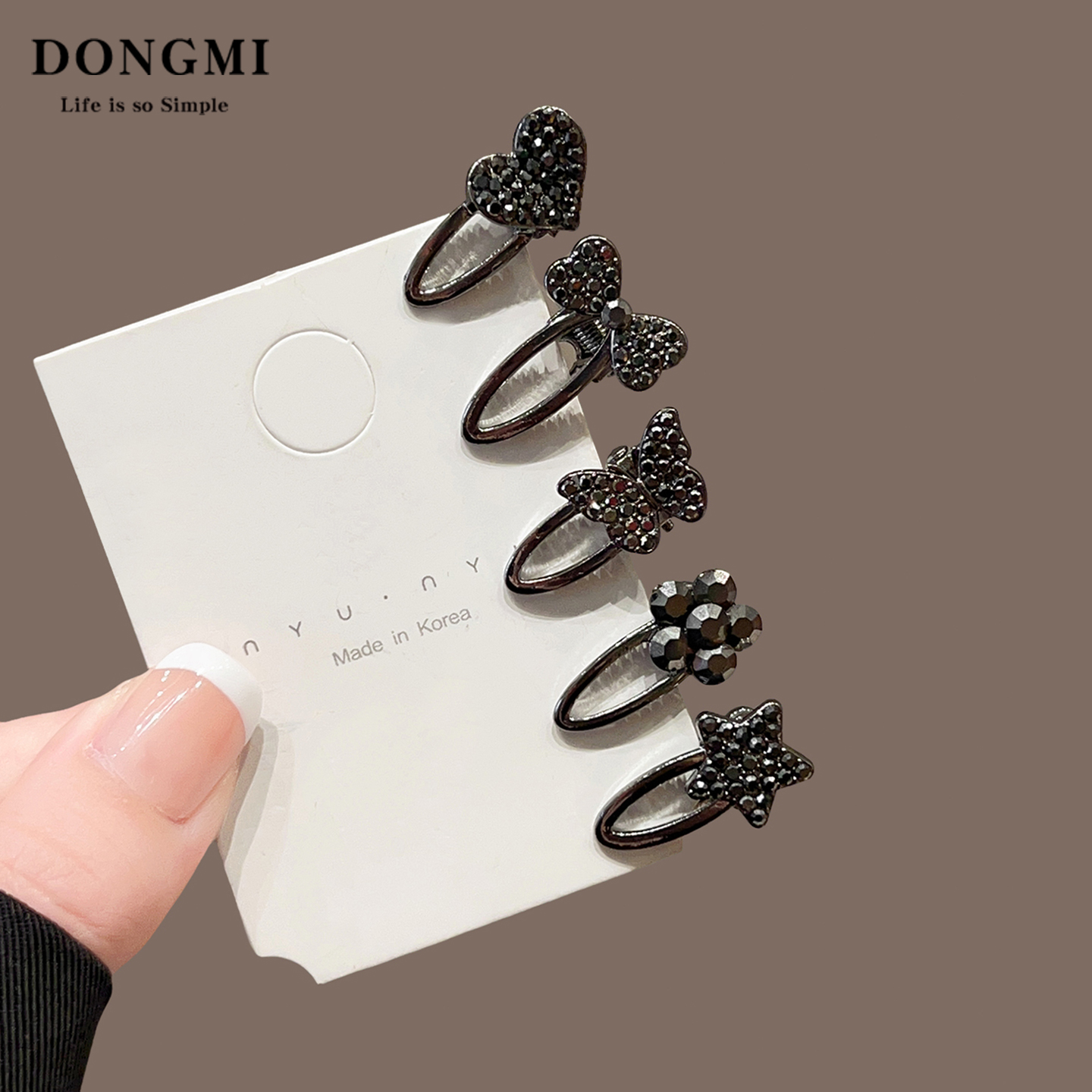 小号前额碎发夹迷你水钻蝴蝶头饰