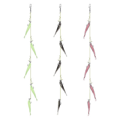 好货AS Cluster Soft Lure Fishing Bait Pesca Jig Head T Tail