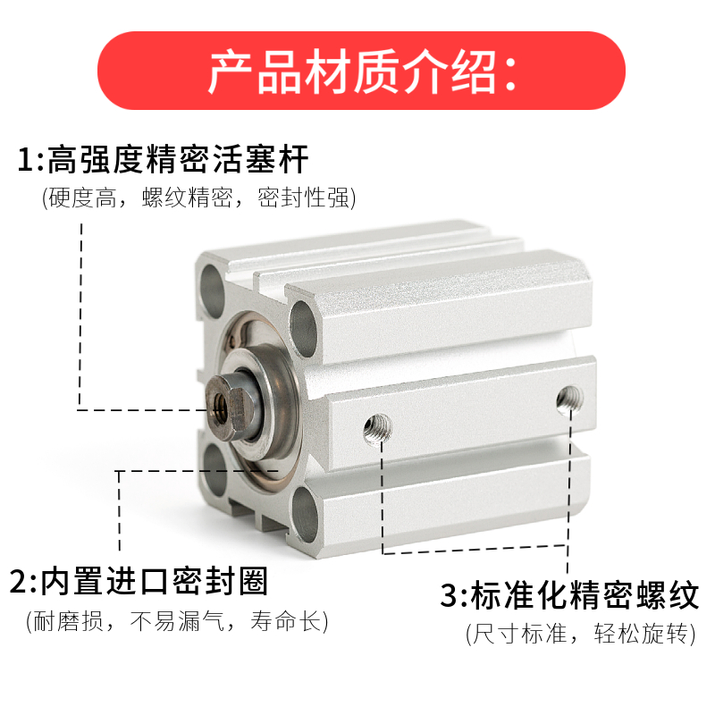 气动小型薄型气缸大推力SDA20/25/32/40/50/63/80/100X5X10X15X20