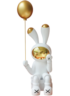 客厅电视柜酒柜创意高档太空兔子大型落地摆件轻奢软装家居装饰品