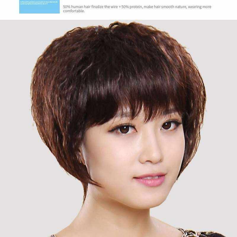 假发 女 短发 辣妈发型短卷发玉米烫假发套懒人假发短卷发