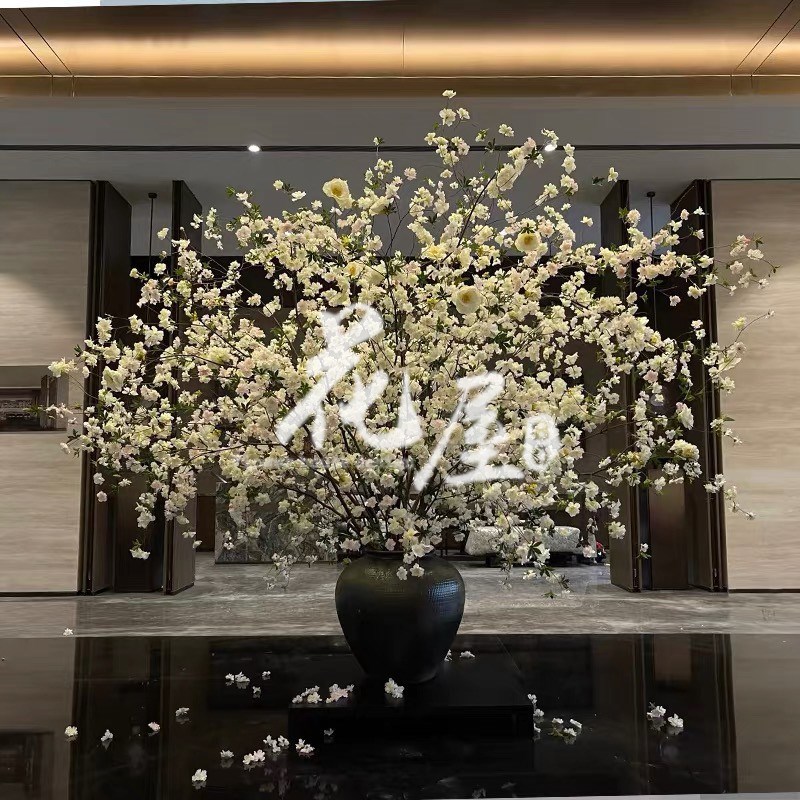 好货大堂圆桌大型仿真花摆件酒店售楼处迎宾处展厅吧台餐厅玄关腊