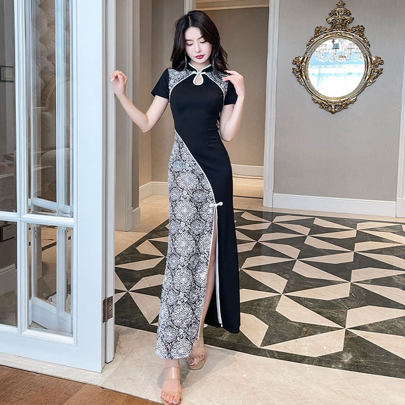 好货性感连衣裙2025新款低胸开叉中国风旗袍酒店夜店沐足会所技师