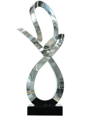 酒店大堂不锈钢玄关桌面摆件艺术品会所样板房大厅售楼处落地雕塑