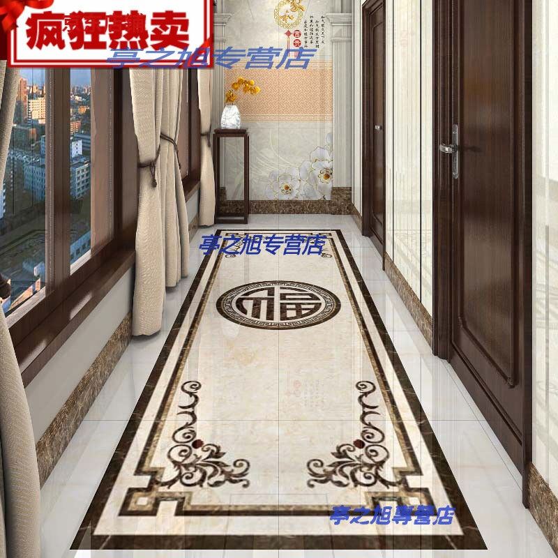 定做中式客厅拼花地砖过道走廊玄关大厅图案瓷砖电视背景墙800x80