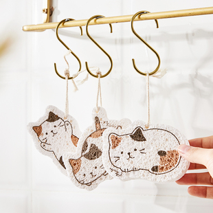 压缩木浆棉洗碗擦木桨洗碗布海绵块不沾油清洁刷锅神器