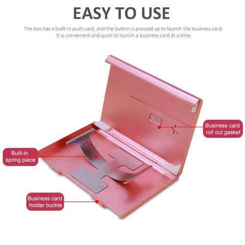 极速Business Card Holder Hand Push Card Case Bank Card Membe
