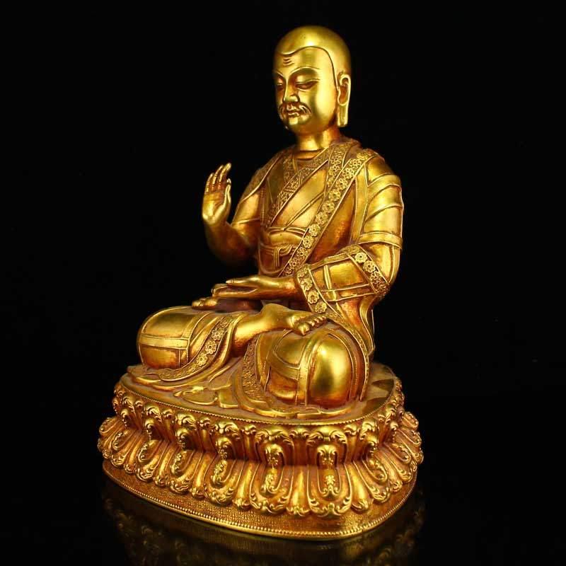 一口价民间古玩古董收藏 铜器鎏金打造佛像摆件 包邮