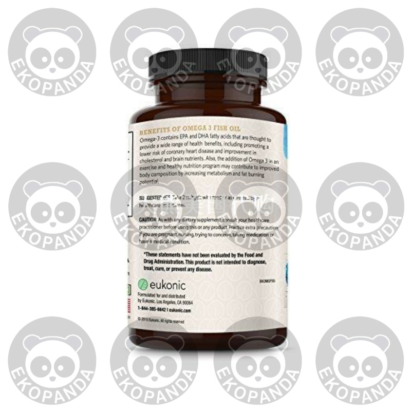 Eukonic Omega-3 Wild Caught Fish Oil 2400 mg, 180 Softgels