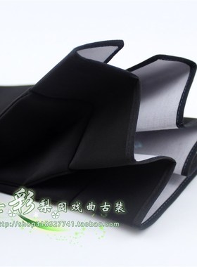 七彩梨园新款戏曲京越剧黄梅戏家丁家奴小二书童帽武松黑色素罗帽