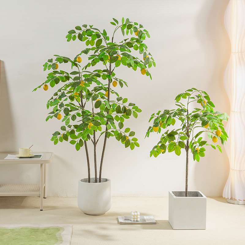 柠檬树仿真绿植高端轻奢假绿植服装店橱窗装饰仿生植物落地摆件花