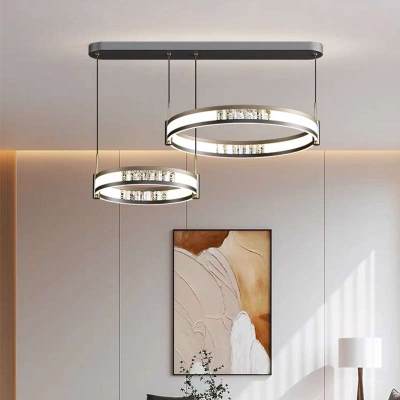 客厅吊灯高端轻奢设计师款意式极简创意水晶大厅卧室房间餐厅灯具