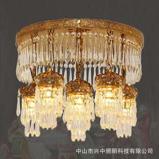 兴中法式全铜水晶吸顶吊灯欧式别墅客厅卧室餐厅书房楼梯奢华灯具