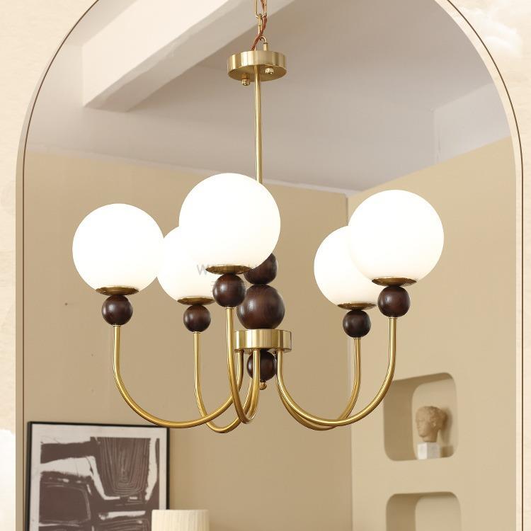 护眼全光谱法式中古吊灯魔豆奶油风灯美式复古客厅书房衣帽间灯