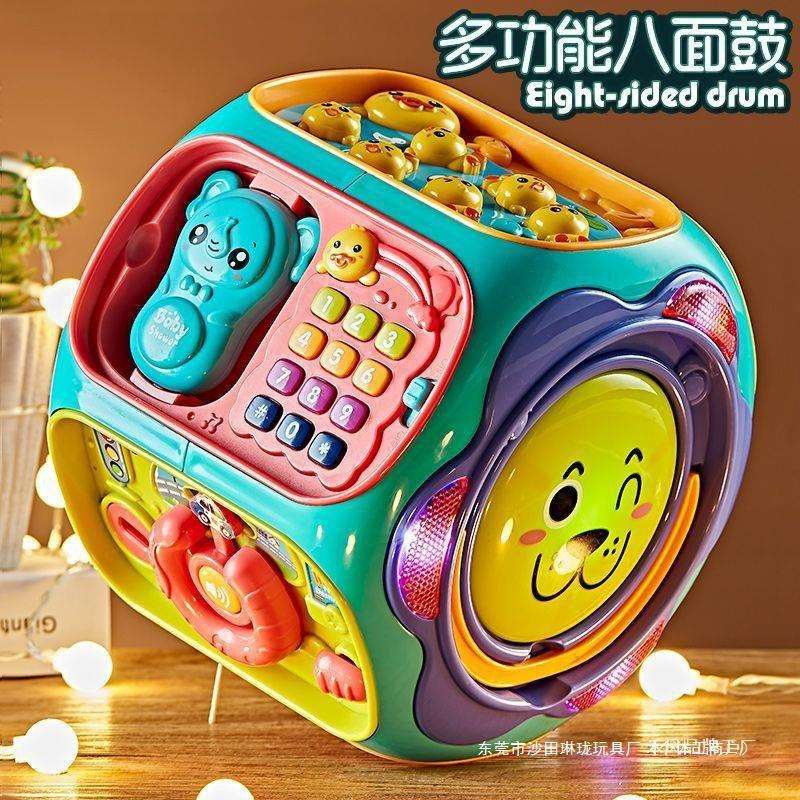 婴儿手拍鼓儿童拍拍早教8益智0一1岁6-12个月宝宝玩具2音乐六面体
