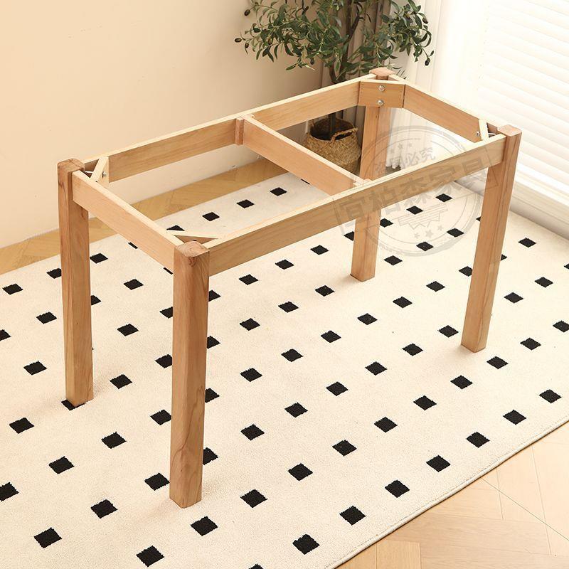 全实木加粗支架餐桌桌腿长方形框书桌架木桌脚桌子腿桌架子家具脚