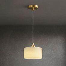 真云石全铜床头小吊灯轻奢餐厅吧台主卧设计师入户玄关吊线灯复古