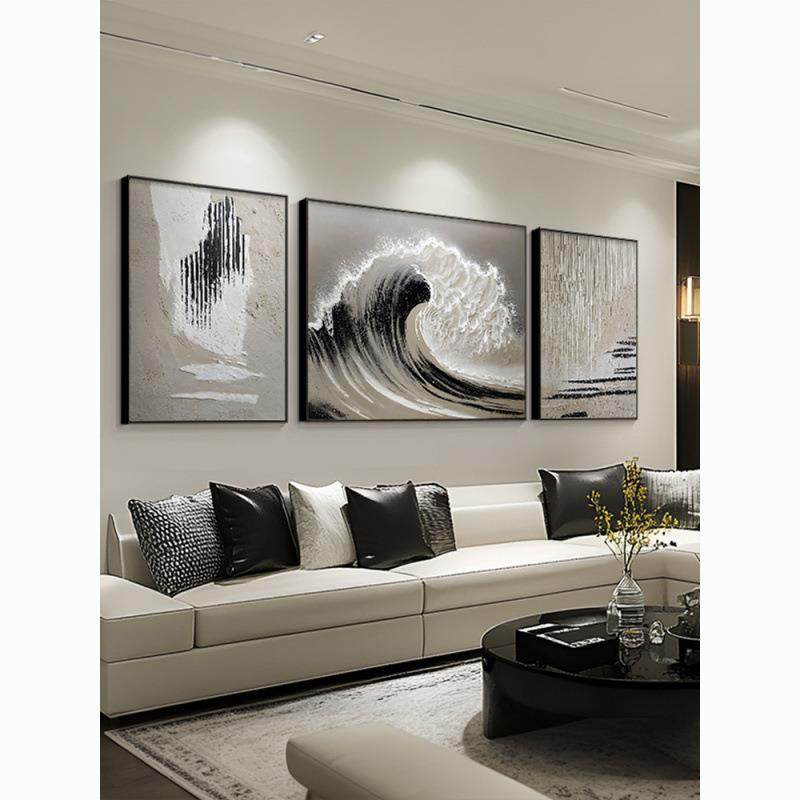 顺丰《风生水起》大芬村手绘油画海浪客厅沙发三联画肌理抽象砂岩,农机/农具/农膜,播种栽苗器/地膜机,淘宝优惠券,粉丝福利购,淘宝优惠卷