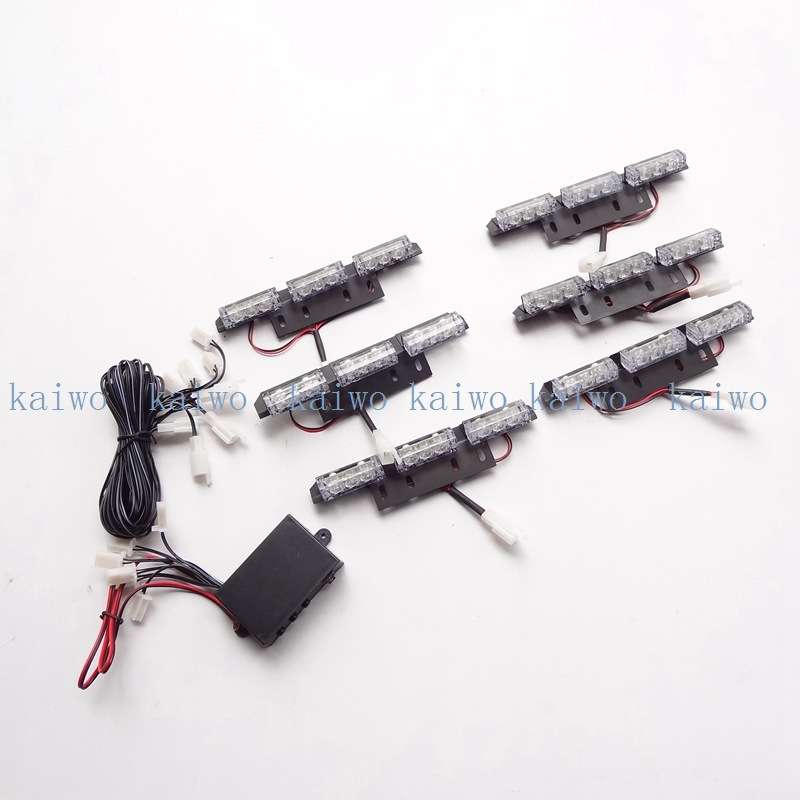 03010汽车 12V 中网 LED 车灯 一拖六 54LED 频闪灯 爆闪灯