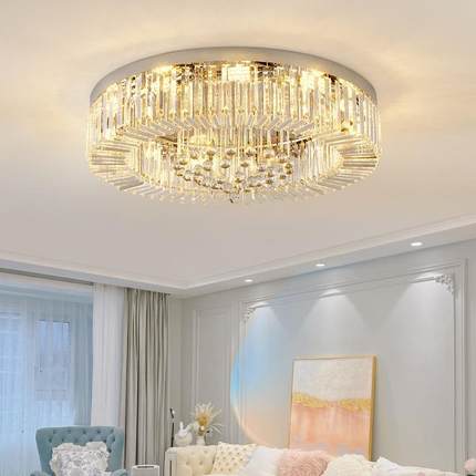 客厅吸顶灯家用家装大气水晶led卧室灯轻奢高级感 中山灯具大全