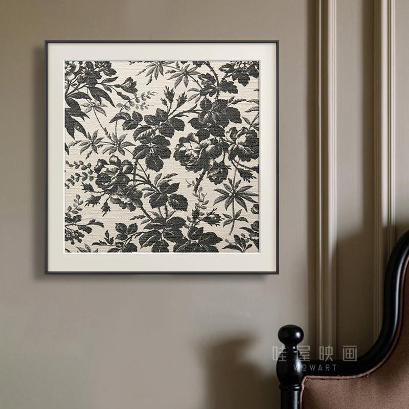 美式复古客厅餐厅玄关装饰画欧式走廊壁画法式轻奢挂画浪漫花园画