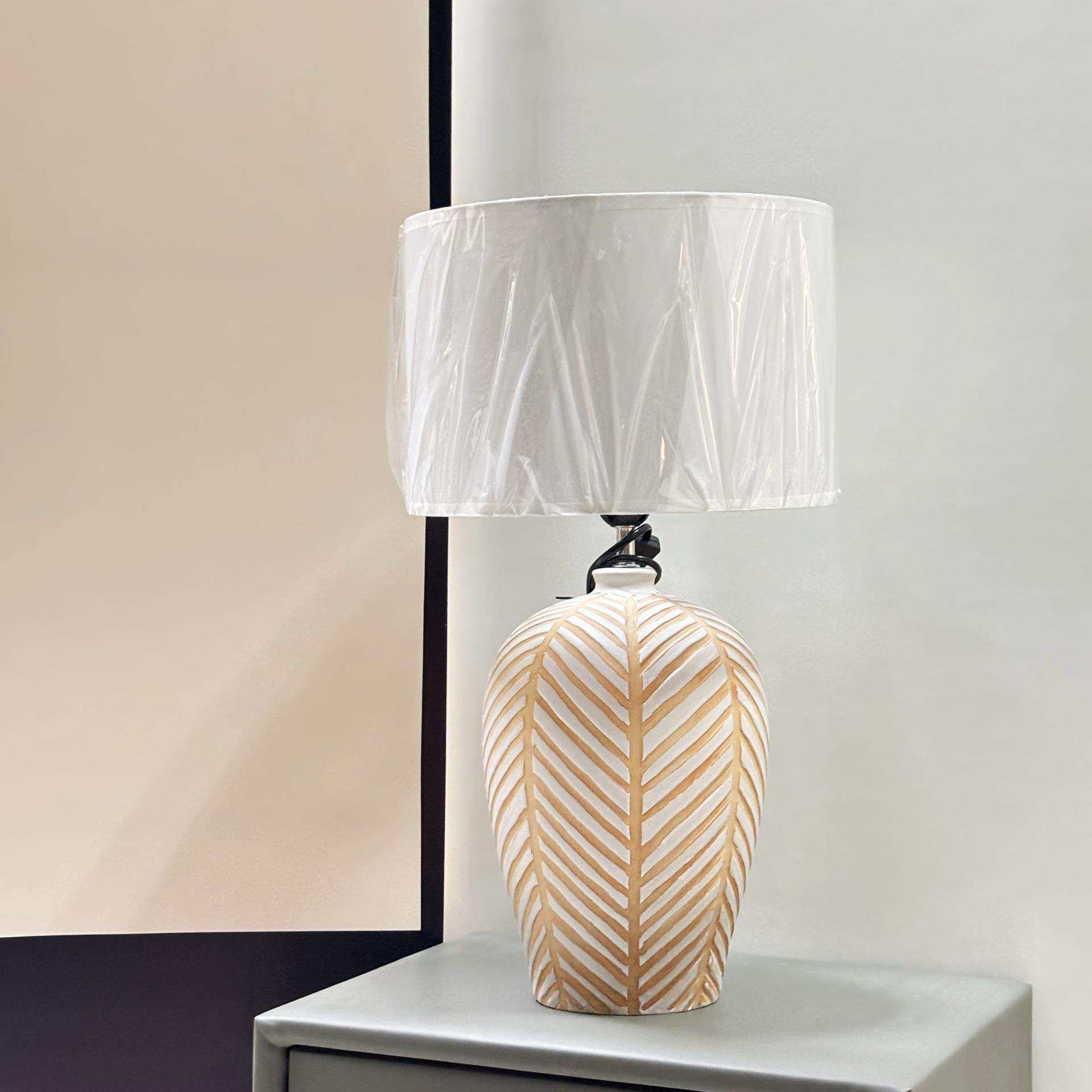 复古美式装饰大台灯床头高级感轻奢家居灯具陶瓷简约台灯灯罩