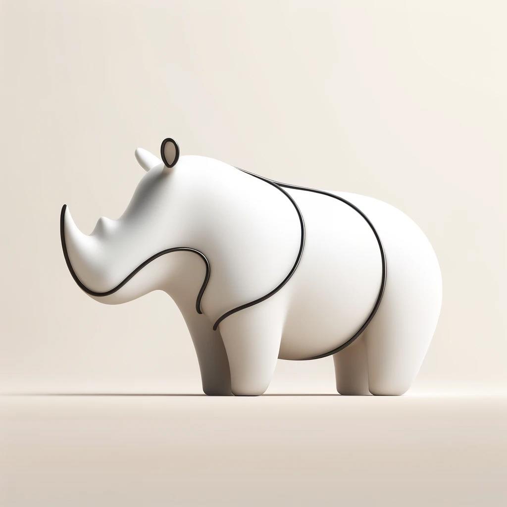 北欧风简约抽象犀牛家居装饰品摆件创意客厅电视柜个性小摆设跨境