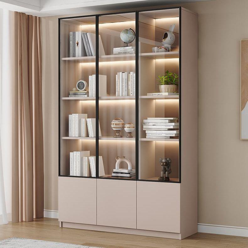书柜家用带玻璃门客厅一体整墙现代轻奢高端储物柜酒柜书架展示柜