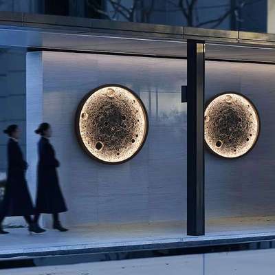 月球壁灯户外防水别墅庭院花园外墙装饰客厅餐厅网红店浮雕月亮灯