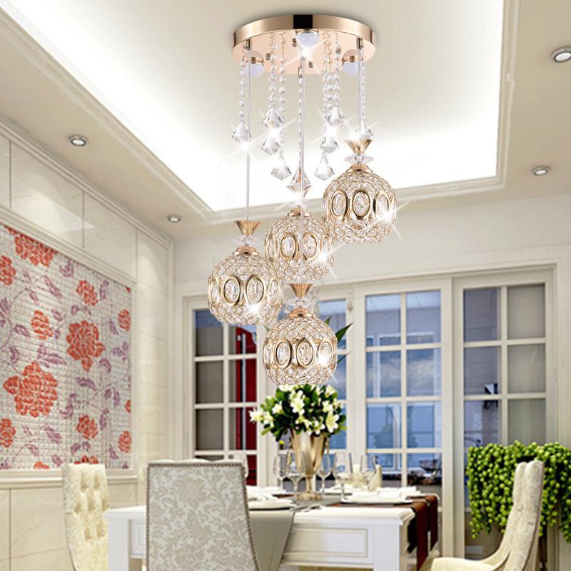 餐厅吊灯2022新款欧式LED浪漫客厅卧室水晶灯简约现代大气餐桌灯