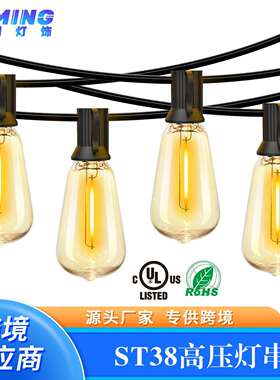 ST38 LED高压灯串 户外防水灯串 庭院灯 圣诞节装饰