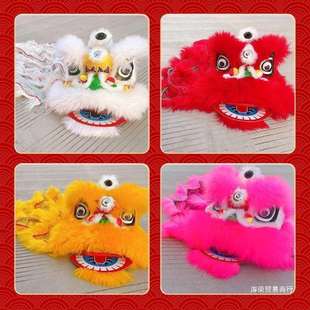 儿童舞狮头可眨眼套装塑料醒狮2-13岁单人双人表演道具幼儿狮子头